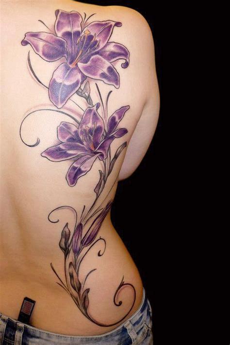 Jaw Dropping Tattoos For Women Purple Tattoos Purple Flower Tattoos