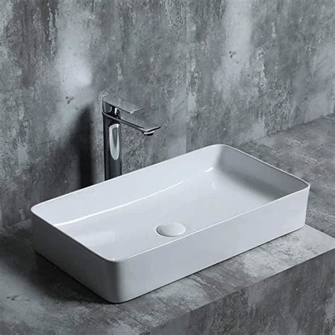 Starbath Plus Lavabo En C Ramique Blanche Forme Rectangulaire