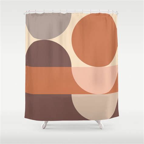 Abstract Geometric 4 Terracotta Desert Themed Shower Curtain By