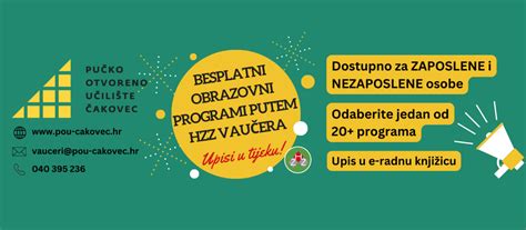 POU Čakovec U ponudi više od 20 programa za zaposlene i nezaposlene