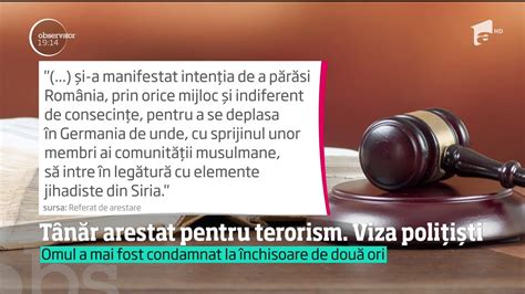 Tânăr din Iași arestat pentru terorism Viza polițiștii de la trupele