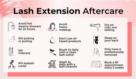 Lash Extension Aftercare Instructions Aftercare Card Her Lash