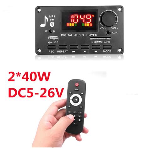 Módulo Amplificador 2x40w mp3 Player Bluetooth 5 0 Placa Decodificador