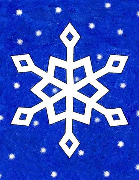 Easy How to Draw a Snowflake Tutorial and Coloring Page