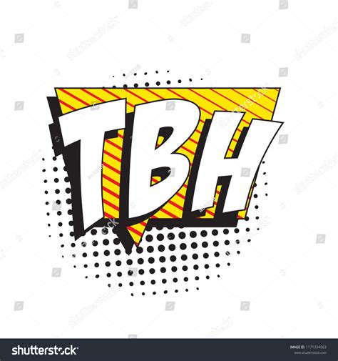 abbreviation tbh  honest retro comic stock vector royalty