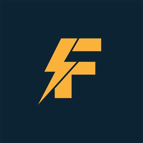 Premium Vector F Letter Logo With Lightning Thunder Bolt Vector