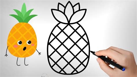 How To Draw A Pineapple By Easy Drawing Guides Medium