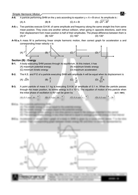 SOLUTION Simple Harmonic Motion Exercise Studypool