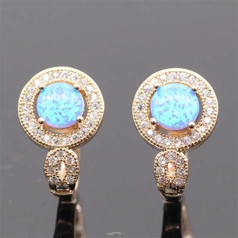 Aliexpress Buy Jy Blue Fire Opal Earrings For Women Fashion