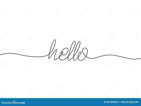 Hello Handwritten Inscription Hand Drawn Lettering Calligraphy One