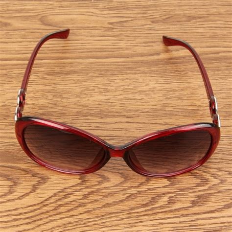 Retro Uv400 Uv Protection Pc Frame Ac Lens Sunglasses Wind Red