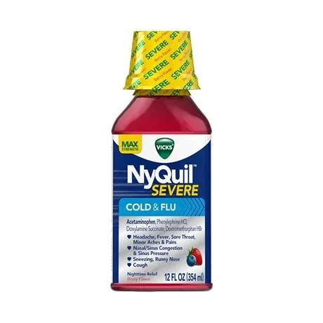 Vicks Nyquil Severe Cough Cold And Flu Nighttime Relief Berry Liquid