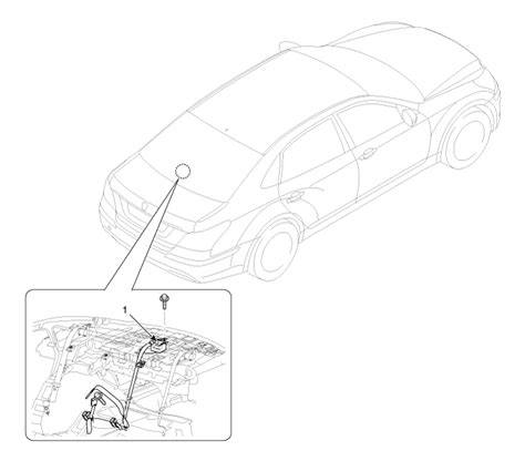 Hyundai Equus Rear Center Seat Belt Retractor Components And