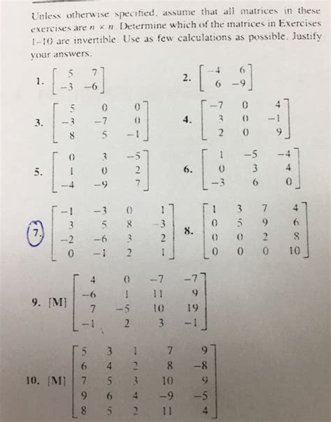 Solved Unless Otherwise Specified Assume That All Matrices Chegg