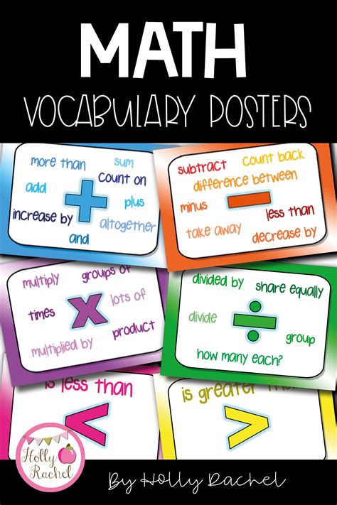 Math Vocabulary Posters Math Vocabulary Vocabulary Posters Vocabulary