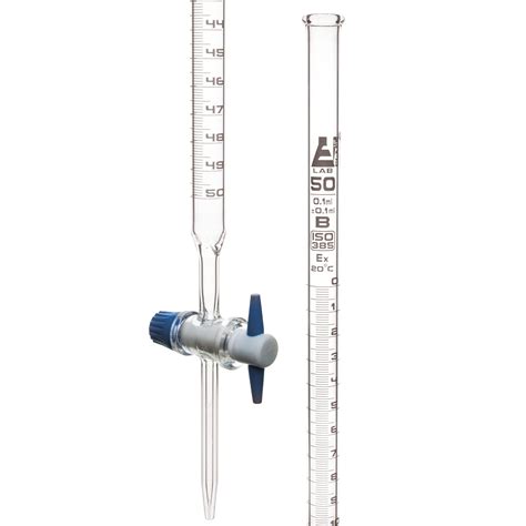 B8r07873 Glass Burette Ptfe Stopcock Class B 50ml Philip Harris