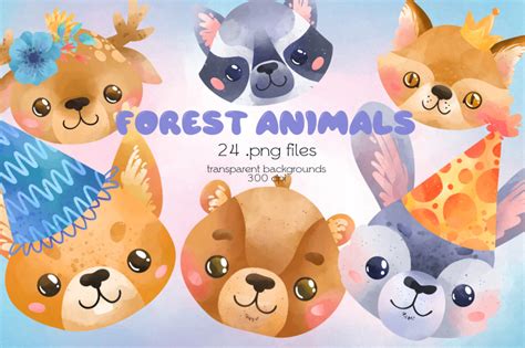 Forest Animals Clipart - PNG Files By OllyKo | TheHungryJPEG