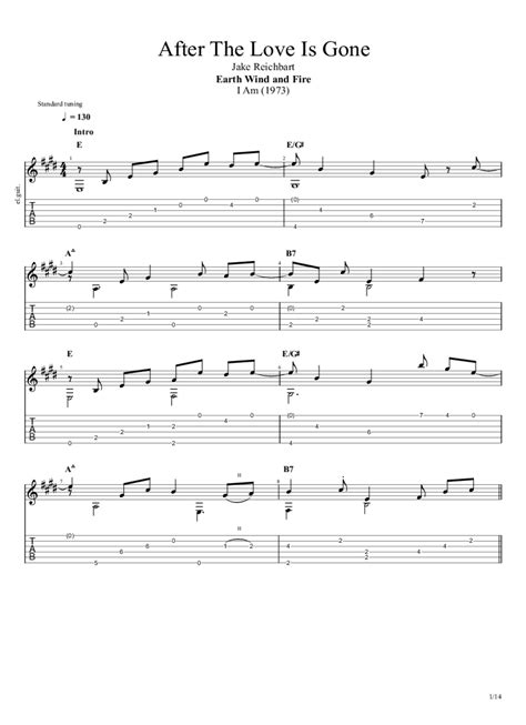 After The Love Has Gone Earth Wind And Fire Fingerstyle Guitar Tab