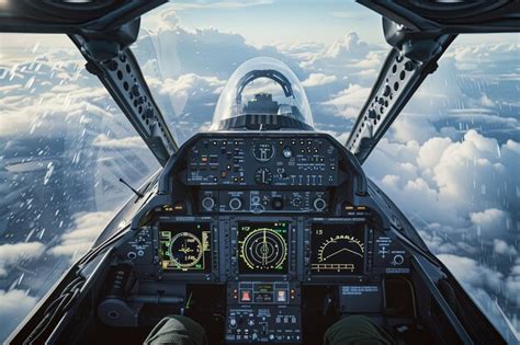 Premium Photo | A view of the cockpit of a fighter jet