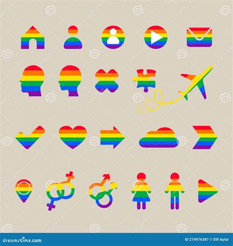 Rainbow Lgbt Pride Flag Lgbt Rights Icons And Symbols Homosexual Love And Flag Illustration