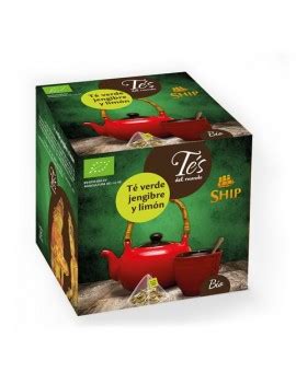 Té Verde Jengibre y Limón Bio Ship 15 Pirámides