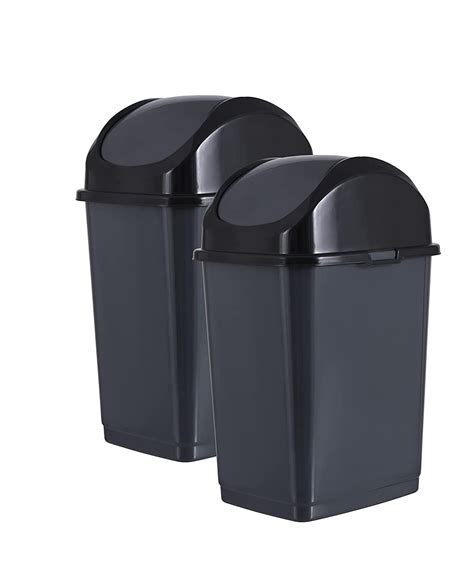 Superio New Small Gallon Plastic Trash Can With Swing Top Lid