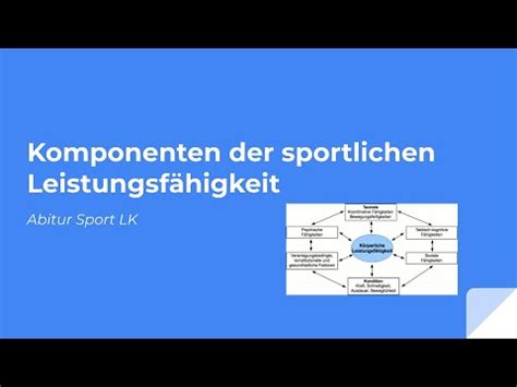 Komponenten Der Sportlichen Leistungsf Higkeit Sport Abitur Youtube