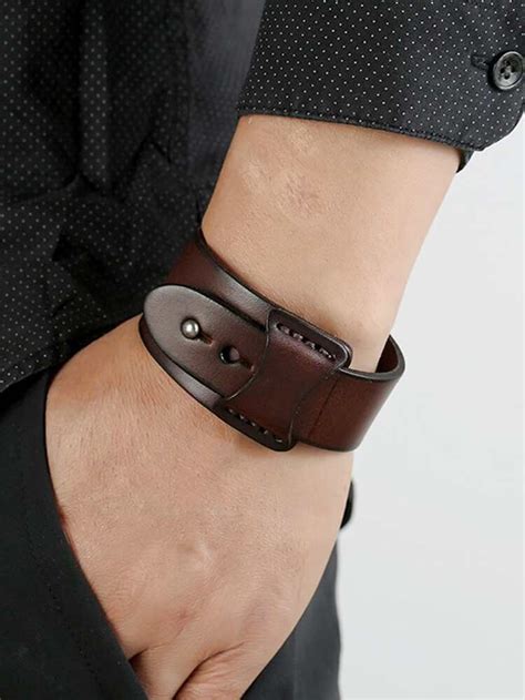 Pulseira De Couro Pu Masculino Leather Bracelet Genuine Leather