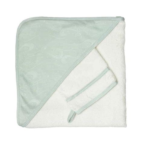 Cape De Bain Et Gant De Toilette Trois Kilos Sept Coton Mixte