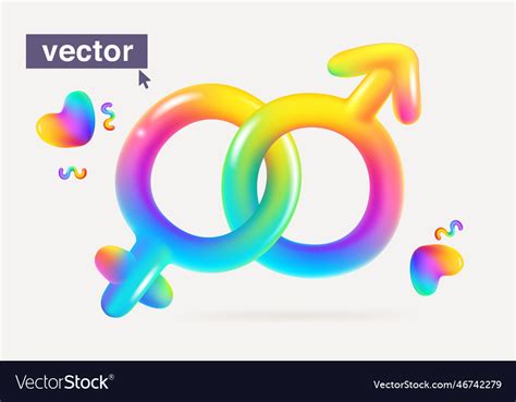 Female And Male Sex Intersection Symbols Gender Vector Image