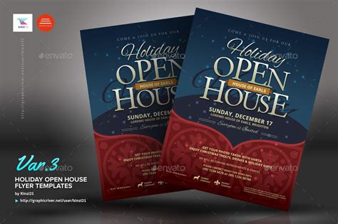 Holiday Open House Flyer Templates by kinzi21 | GraphicRiver