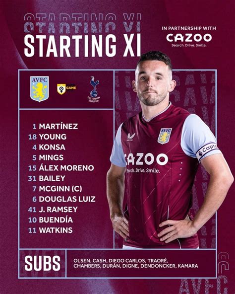 Lineup v Spurs : r/avfc