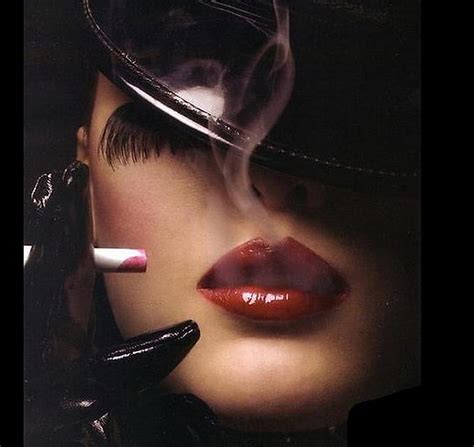 Red Lips Smoke Wallpaper