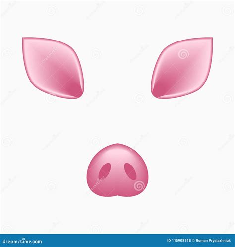 Pig Face Elements - Ears And Nose. Selfie Photo And Video Chart Filter ...