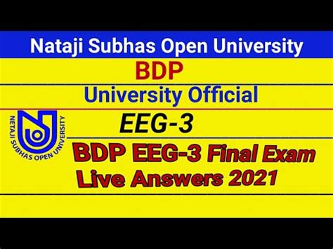 Nsou Bdp Eeg Mcq Final Exam Live Answers Bdp Eeg Mcq Final