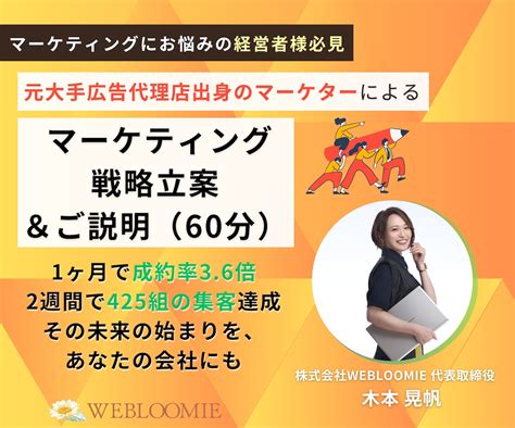 大手広告代理店出身者がマーケティング戦略立案します 大手、ベンチャー、経営者の経験があるマーケター