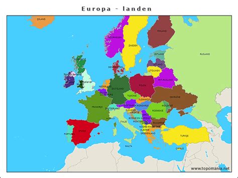 Topografie Europa Landen Topomania Net