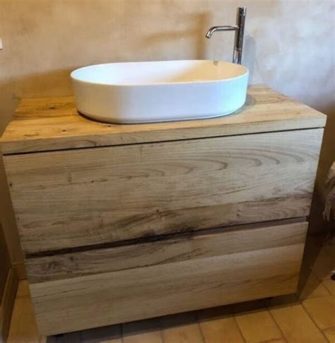 Mobile Bagno Da Terra 80 X 50 Cm Con Cassetti In Legno Massello