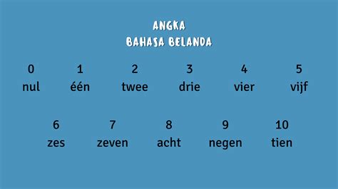 Angka Bahasa Belanda