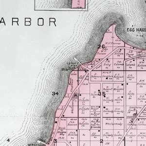 map  egg harbor township door county wisconsin etsy