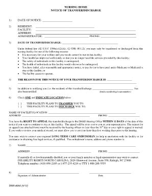 Discharge Paperwork Nursing Home Fill And Sign Printable Template Online