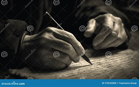 Handwriting on Paper, Pen and Ink Used Generated by AI Stock Illustration - Illustration of ...