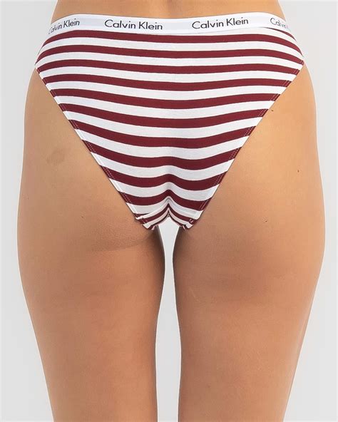 Shop Calvin Klein Carousel Bikini Brief In Rainer Stripe Red Carpet