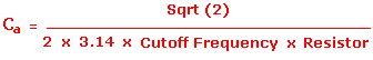 Sallen Key Active Butterworth Low Pass Filter Calculator