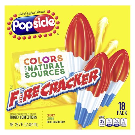 Amazon.com: Popsicle Ice Pops Firecracker Ice Pop, 28.7 Fl Oz, 18 Pack ...