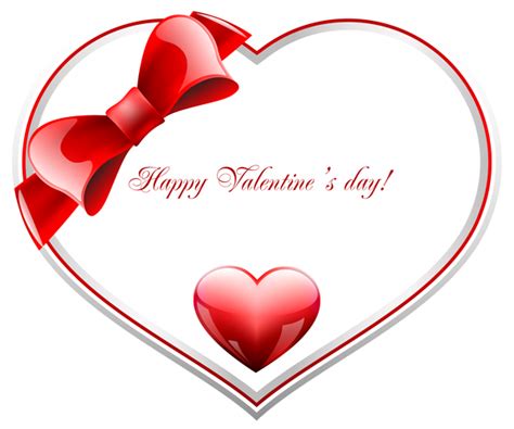 Red And White Happy Valentines Day Heart Png Clip Art Image