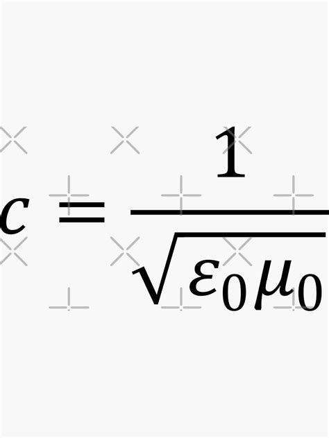 "Speed Of Light Formula - Electromagnetism And Physics" Sticker for Sale by ScienceCorner ...