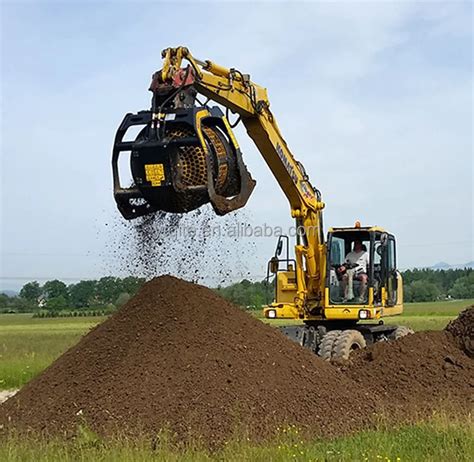 Soil Screen Attachments Rotating Screening Bucket For Excavator With