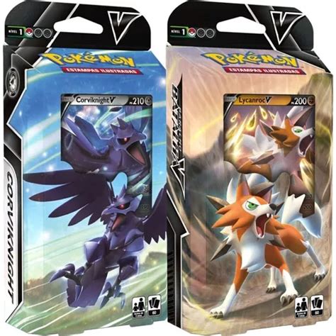 Pokémon Kit Deck Baralho Batalha V Lycanroc And Corviknight