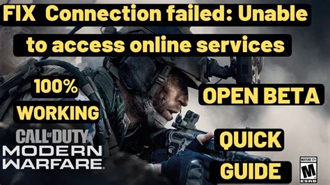 Call Of Duty Modern Warfare Connection Failed Unable To Access Online